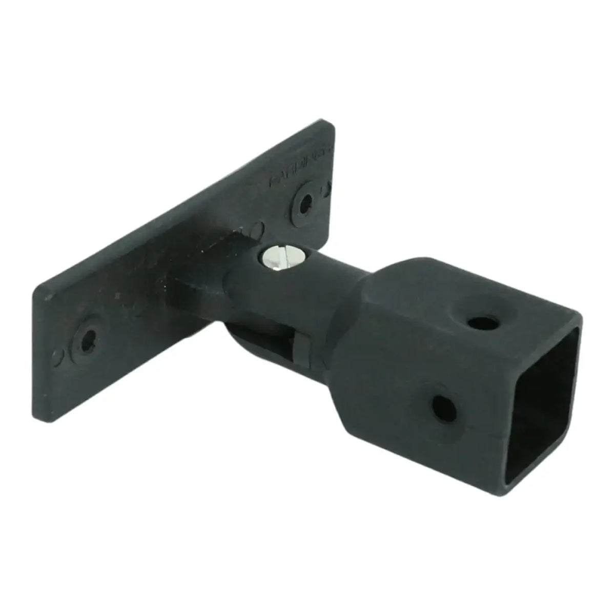 Schwarzer kunststoff wandhalter mit quadratischem ende und montageplatte für gardiner bürstensockel adapter schwenkbar