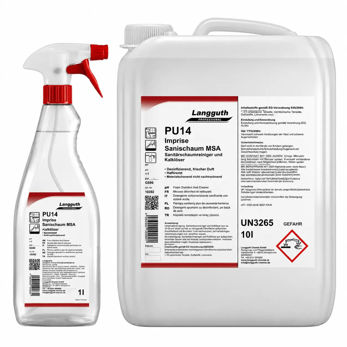 LANGGUTH PU14 Sanitärschaumreiniger & Kalklöser 750ml