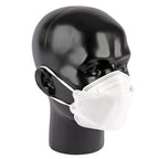 Weiße disposable Atemschutzmasken FFP2 mit elastischen Ohrschlaufen und plissee design aus PP 20 stück