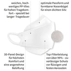 Weiße 3d-panel atemschutzmaske aus hochwertigem pp-vliesstoff für maximalen komfort und atmungsaktivität