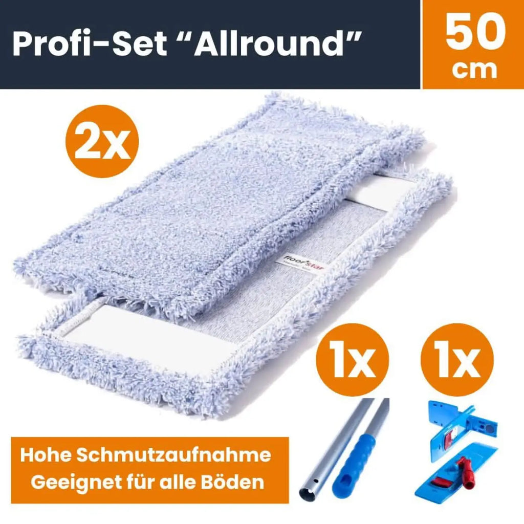 Lichtblaue mikrofaser wischmopps für 50 cm bodenwischer profi-set allround 50 zur bodenreinigung