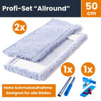 Lichtblaue mikrofaser wischmopps für 50 cm bodenwischer profi-set allround 50 zur bodenreinigung