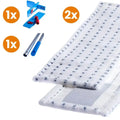 Weiße mikrofaser-wischmop-pads mit schwarzem blumenmuster und grauer mesh-rückseite für bodenwischer profi-set parkett und laminat 40cm
