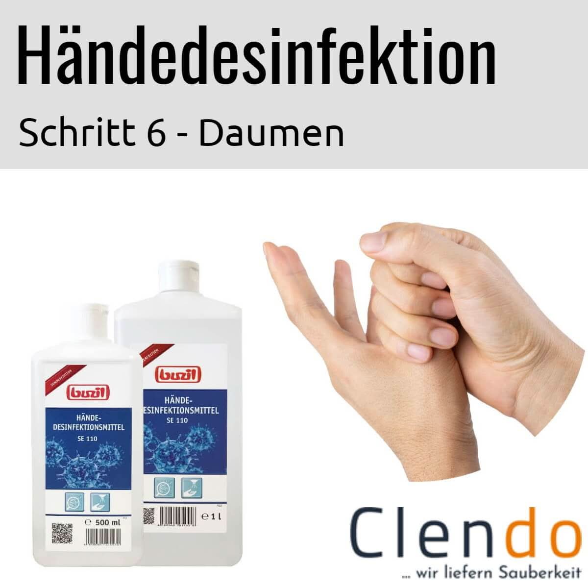 Zwei transparente plastikflaschen handdesinfektionsmittel buzil händedesinfektion se110 blau weißes etiket