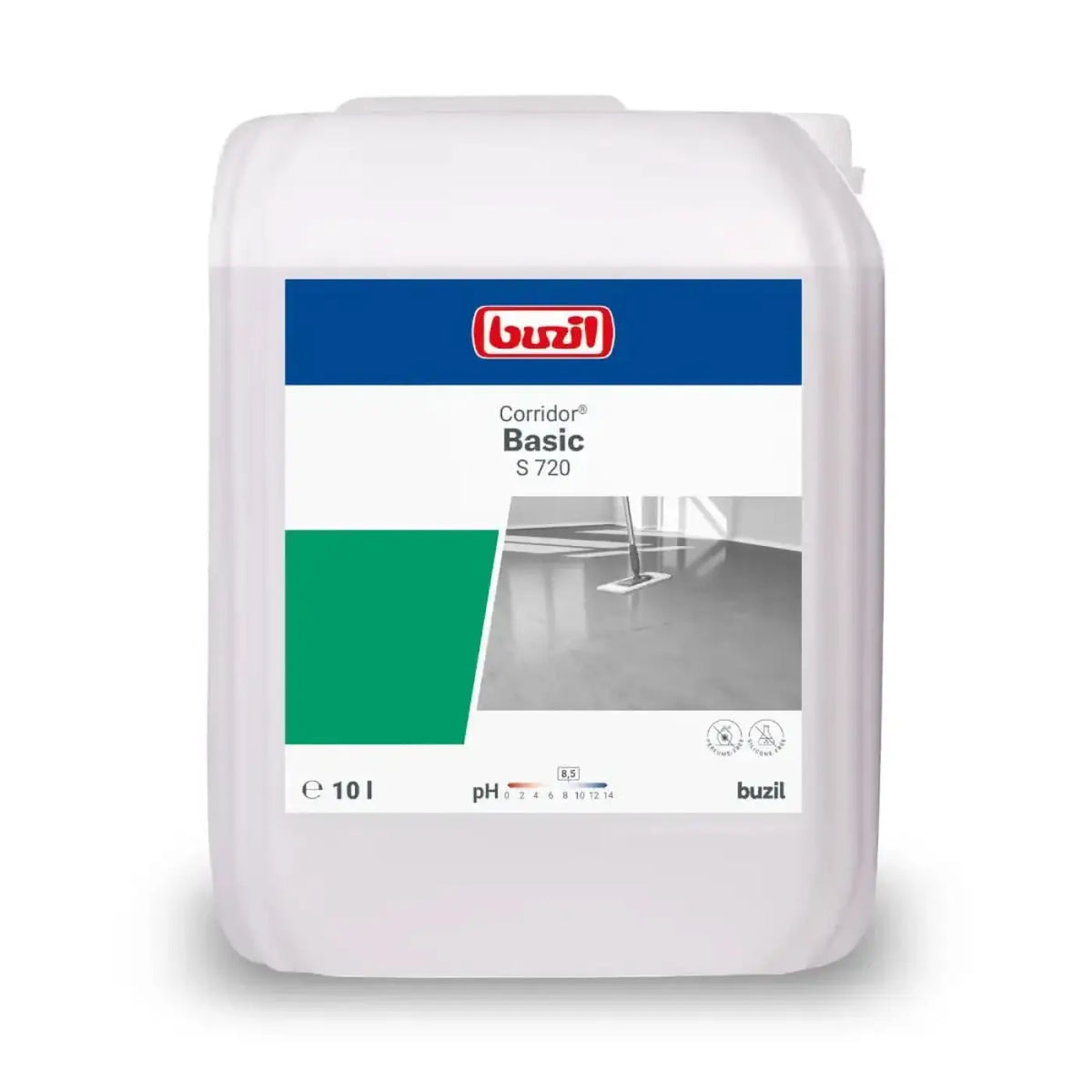 Weißer kunststoffbehälter buzil corridor basic s 720 grundierer und porenfüller 10 liter für bodenreinigung
