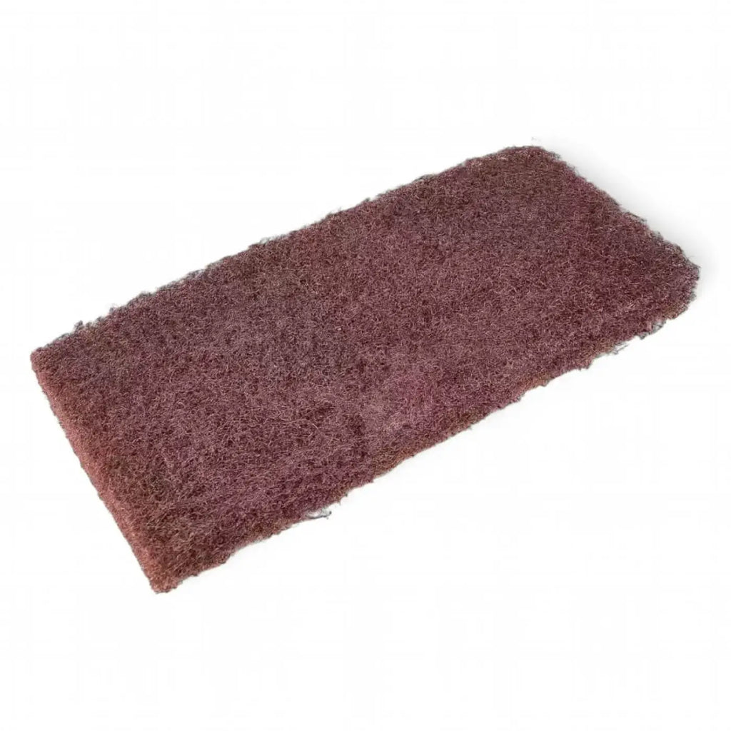 Braunes rechteckiges abrasive pad clendo super handpad 12x25 cm mit strukturierter faseroberfläche