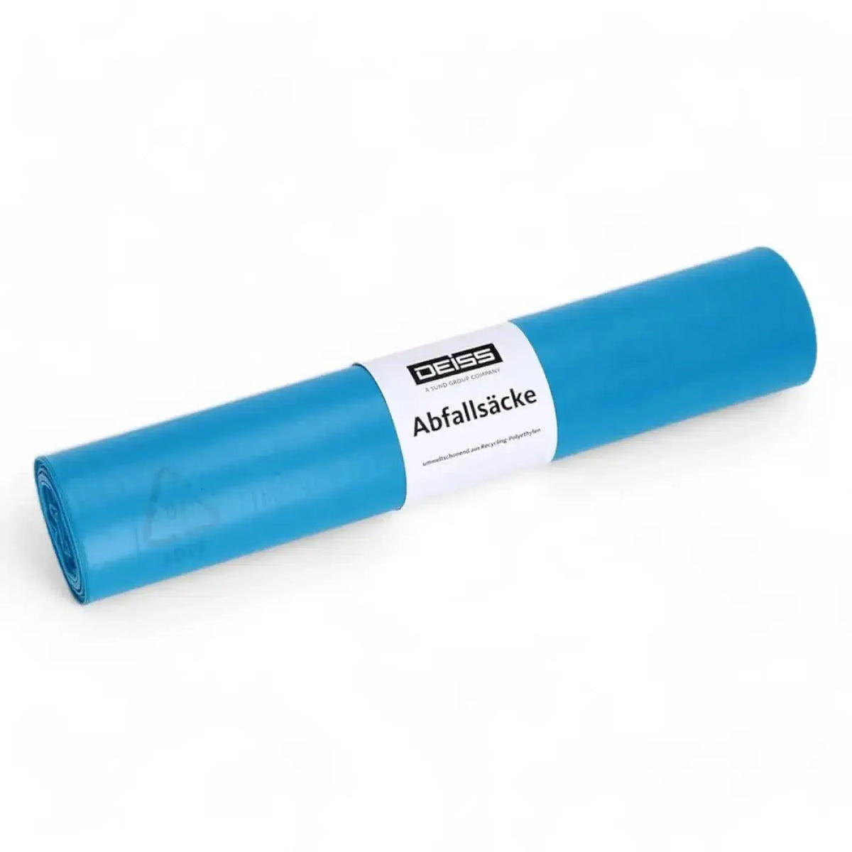 Ein roll bright blue durable plastic trash bags from brand dess labeled deiss müllsäcke ldpe 120 liter typ 60 20304