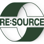 Grünes und weißes rundes logo mit dem wort re source auf einem band auf DEISS RE SOURCE schwarze müllsäcke 120 liter