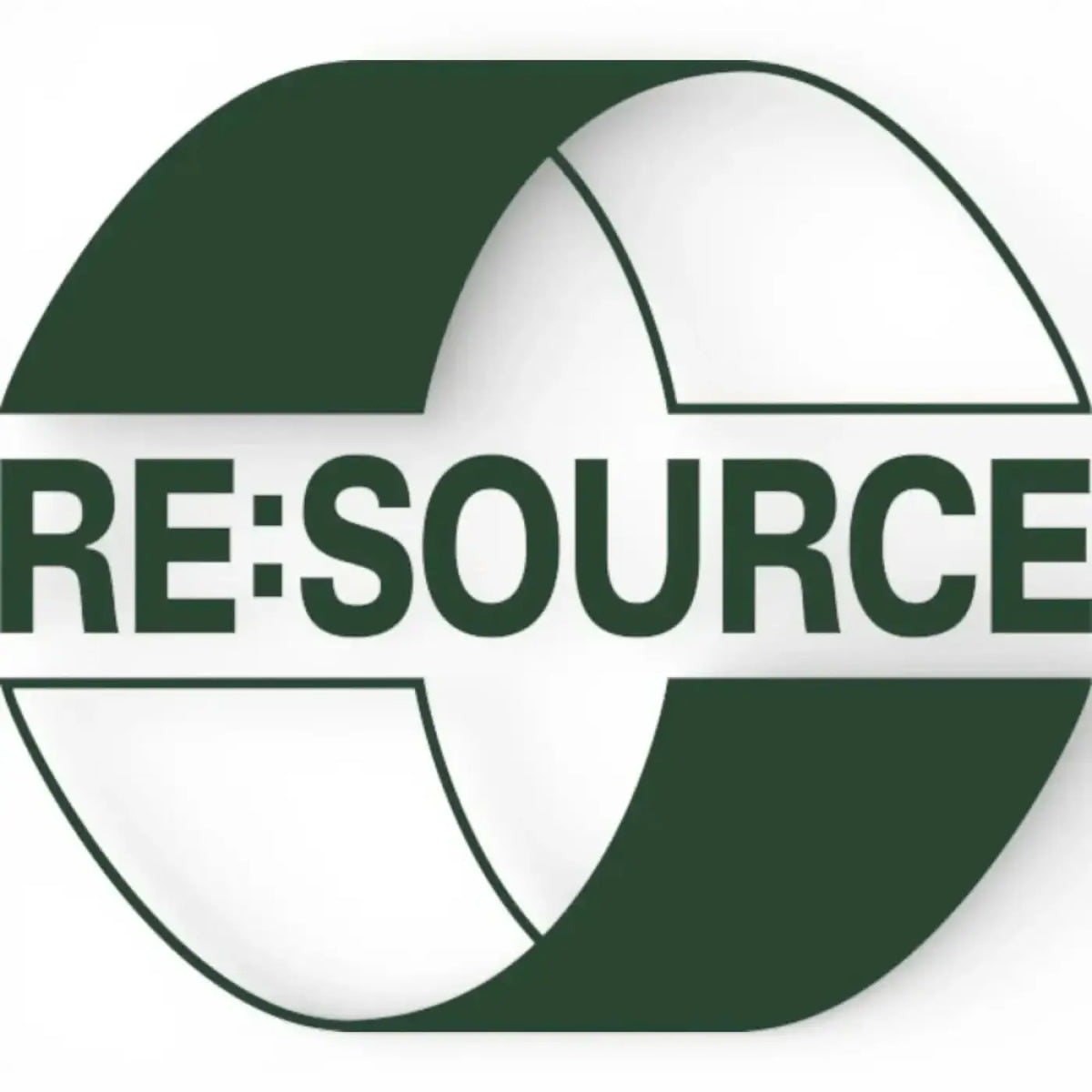 Grünes und weißes rundes logo mit dem wort re source auf einem band auf DEISS RE SOURCE schwarze müllsäcke 120 liter