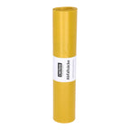 A roll of bright yellow deiss standard plastic trash bags 120 liter type 60 with german label