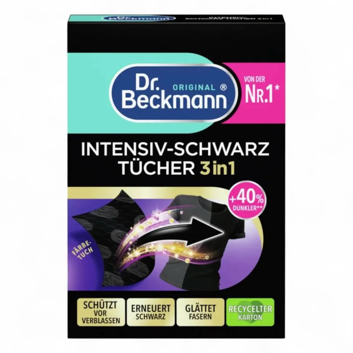 Dr. Beckmann intensiv-schwarz-tücher 3in1 schwarz material für gründliche reinigung und pflege