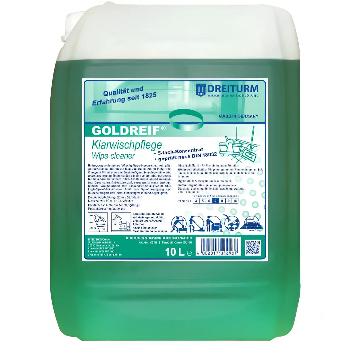 Grüner 10 liter plastikbehälter dreiturm goldreif klarwischpflege reiniger für wischpflege