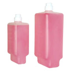 Pink transparente kunststoffflaschen mit weißen pumpen für dreiturm seifencreme rosé
