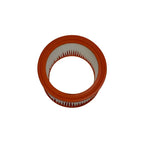 Orange runder filterpatrone staubklasse m mit weißem gefaltetem pet innenmaterial 185x140mm