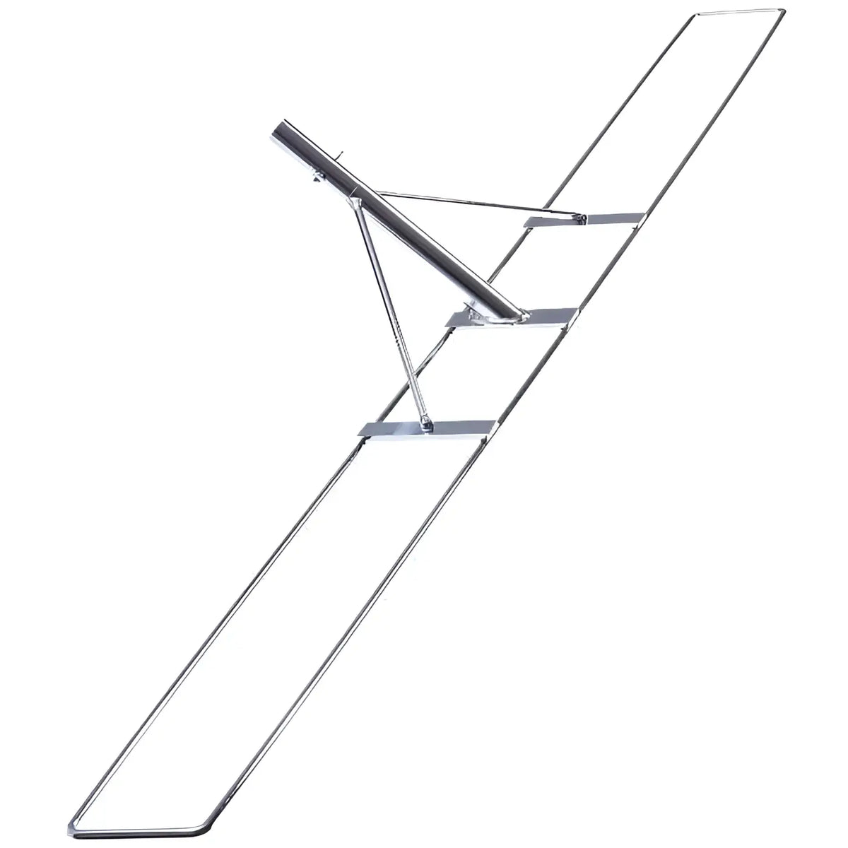Silberne metallleiter mit teleskopgriff und verstellbaren stufen für floorstar halter feuchtwischmopps 110cm starr