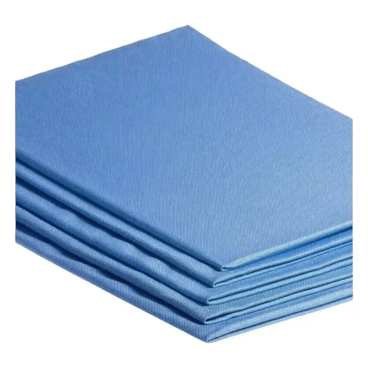 Stack aus fünf hellblauen mikrofasertüchern floorstar gläser-poliertuch 50x70 cm für schonende reinigung