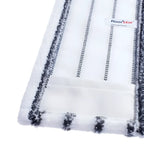White and gray striped microfiber mop head with textured looped pile design for floorstar microfasermopp thenufil forte