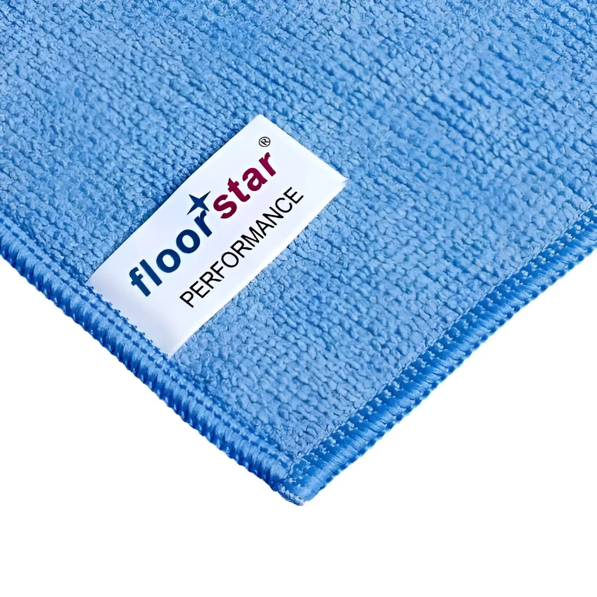 Ein hellblaues, strukturiertes mikrofaser-bodentuch von floorstar performance 50x70 cm für effektive reinigung