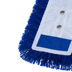 Blue microfiber staubwischmopp acryl mit weißer stoffrückseite und silbernen druckknöpfen von floorstar