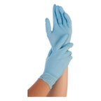 Hygonorm "Safe Fit" Nitril-Handschuhe Blau 100 Stück von Franz Mensch, ideal für Hygieneartikel und Reinigungsbedarf.