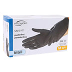 Hygonorm "Safe Fit" Nitril-Handschuhe Schwarz 200 Stück von Franz Mensch, puderfreie schwarze Arbeitshandschuhe