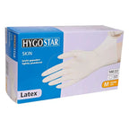 Hygostar latex-handschuhe skin weiß 100 stück, leicht gepudert, aus latex, für hygienischen schutz und präzision