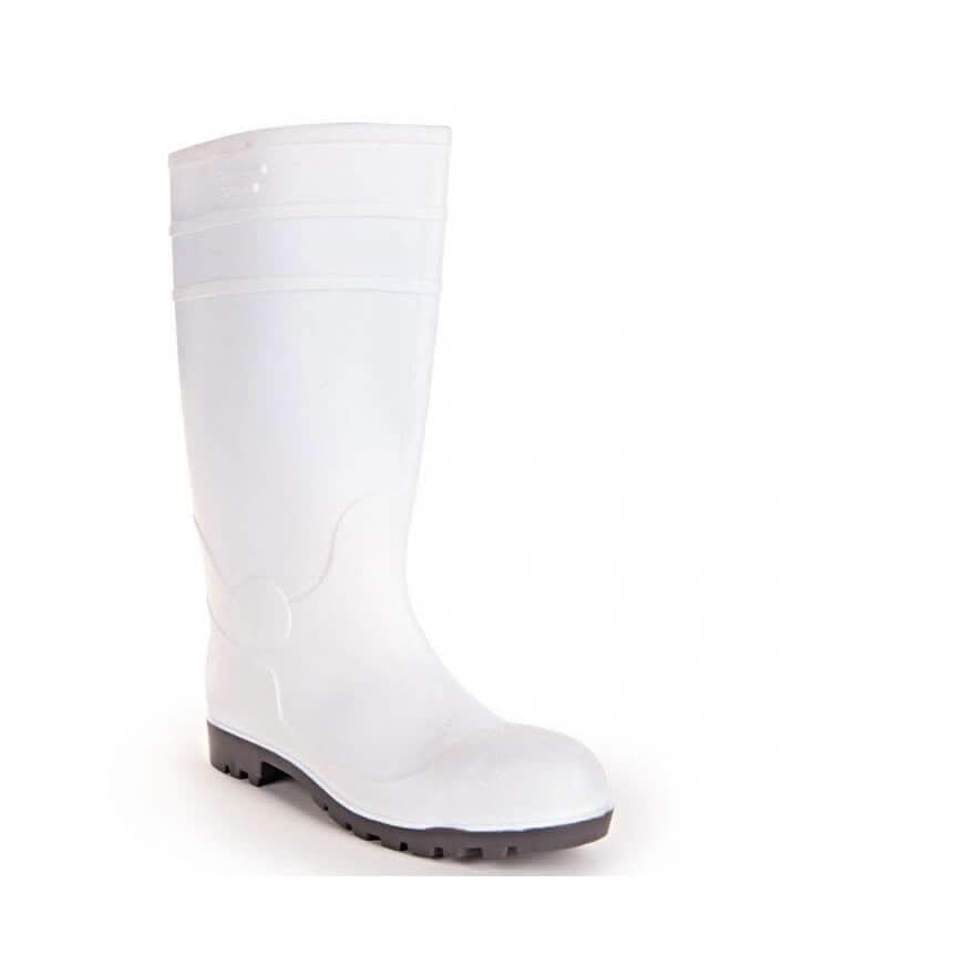 HygoStar sicherheitsstiefel S4 food weiß weiße gummistiefel mit schwarzer sohle und verstärktem knöchelriemen