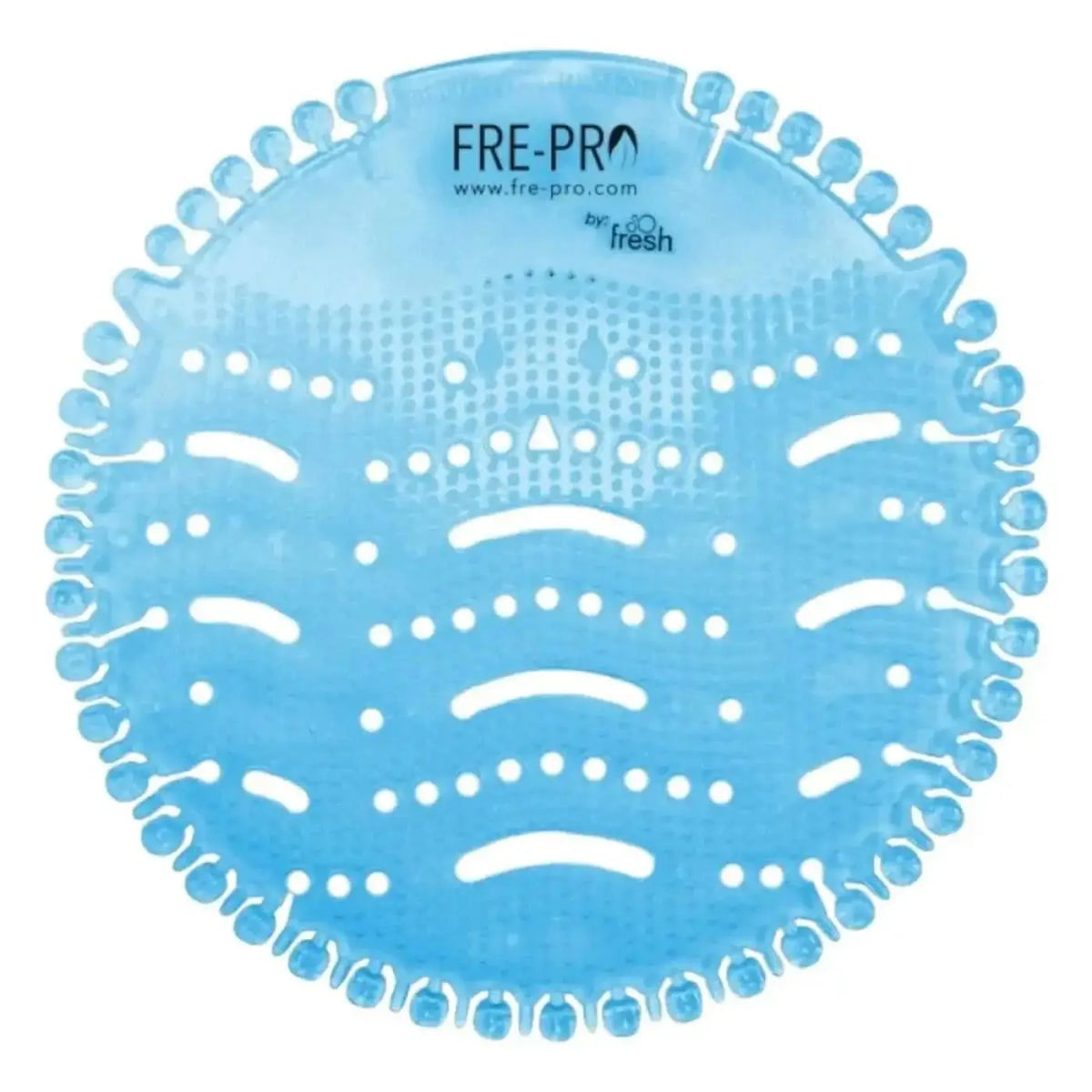 Frepro wave 2.0 urinaleinlage 2 stück mit hellblauem, strukturiertem perforiertem design und erhöhter perlenkante