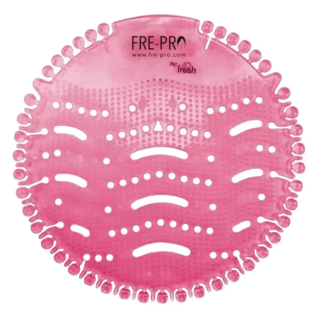 Frepro wave 2.0 urinaleinlage zwei stück pink transluzente runde frische toilette bodenmatte mit erhabenen punkten und ausschnitten