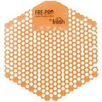 Frepro wave 3d oranger sechseckiger urinaleinlage urinalsieb mit frischem geruch und odor control mat