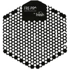 Frepro wave 3d urinalsieb mit duft in schwarz mit sechseckigem muster zur geruchskontrolle im urinal