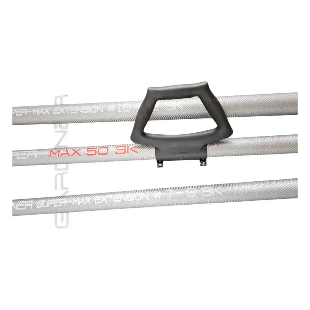 Gardiner haltegriff mit schnellspanner für element 10 silberner kohlefaser fishing rod mit schwarzem griff und rotem branding