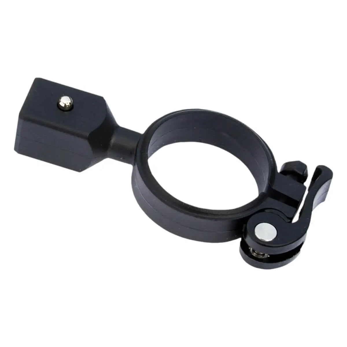 Schwarze gardiner klemmhalterung kamera mit quick-lock aufnahme und quadratischem kopf mit verstellbarer klemme