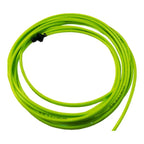 Coiled neon green flexible hose with black connector for gardiner slx micro 5 meter carbon teleskopstange