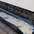 Hermes auffangwanne 3.0 schwarze kunststoff wasserwanne mit blauen schwimmenden elementen innen