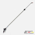 Silver metal spray wand with black plastic grip and nozzle featuring telescopic design for adjustable reach from Hermes Chemie