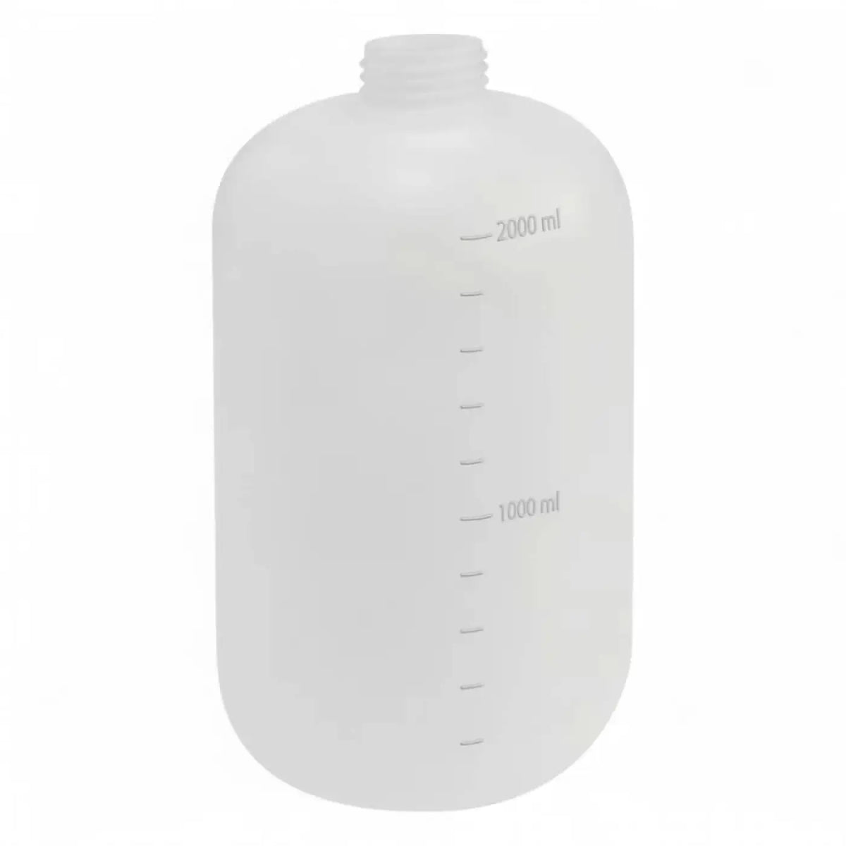 Transparente weiße plastikflasche mit milliliter-skala für hermes schaumlanze fassadenreinigung produkt