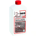 Weiße kunststoffflasche mit rotem deckel und etikett, hmk r165 zement- und ausblühungsentferner 1l
