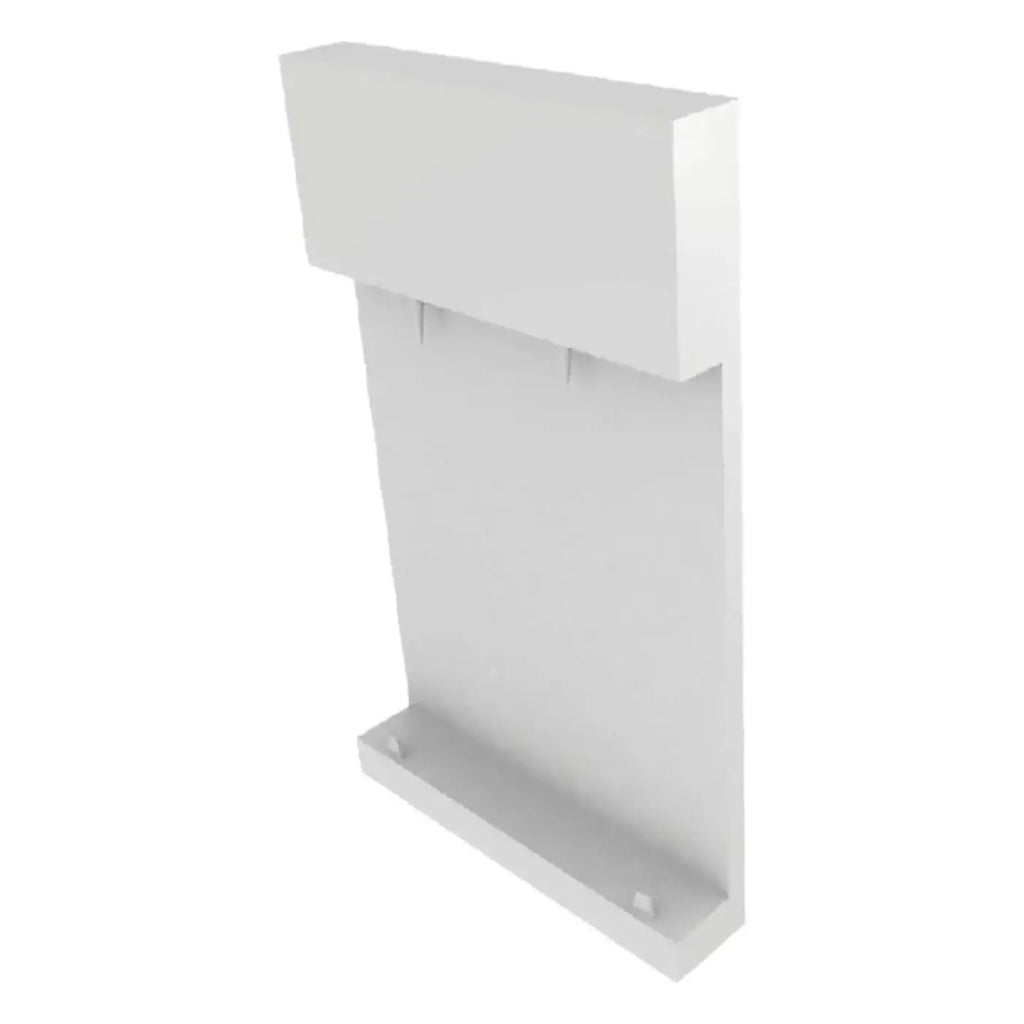 Weißes rechteckiges wandhygienespender mit schlichtem minimalistischen design aus kunststoff namens hygostar dracula single