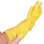 Bright gelbe hygostar haushaltshandschuhe bettina mit weichem material und elastischem bündchen, 12 paar