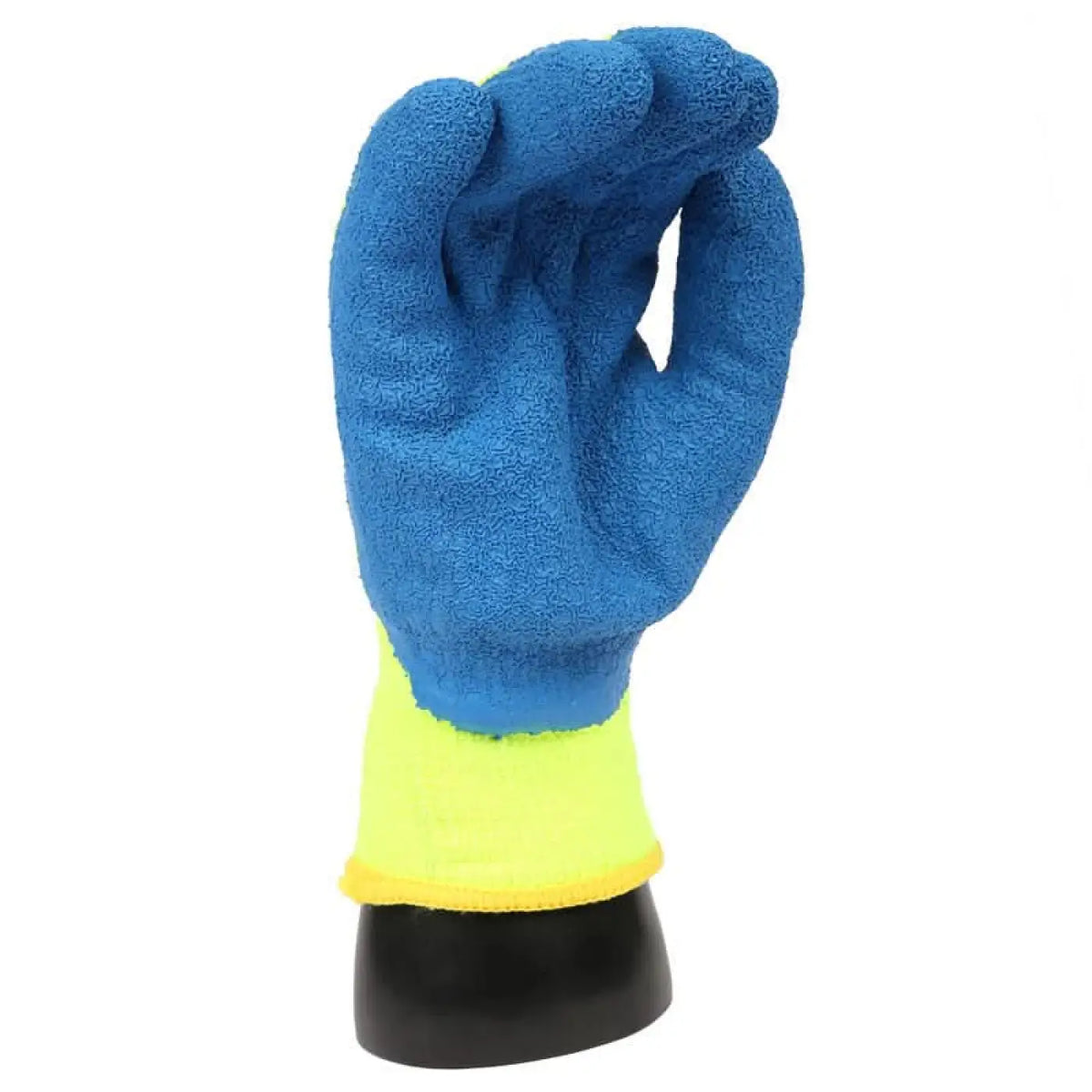 HygoStar Kälteschutzhandschuhe winter star 12 paar blau neon gelb mit texturierter, robuster stoffoberfläche