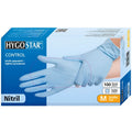 Hygostar nitril handschuhe control in hellblau, leicht gepudert, mittelgroß, 100 stück in der hygo star box
