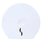HygoStar toilettenpapierspender jumbo aus weißem kunststoff mit minimalistischem design und zwei schwarzen bogenförmigen aussparungen