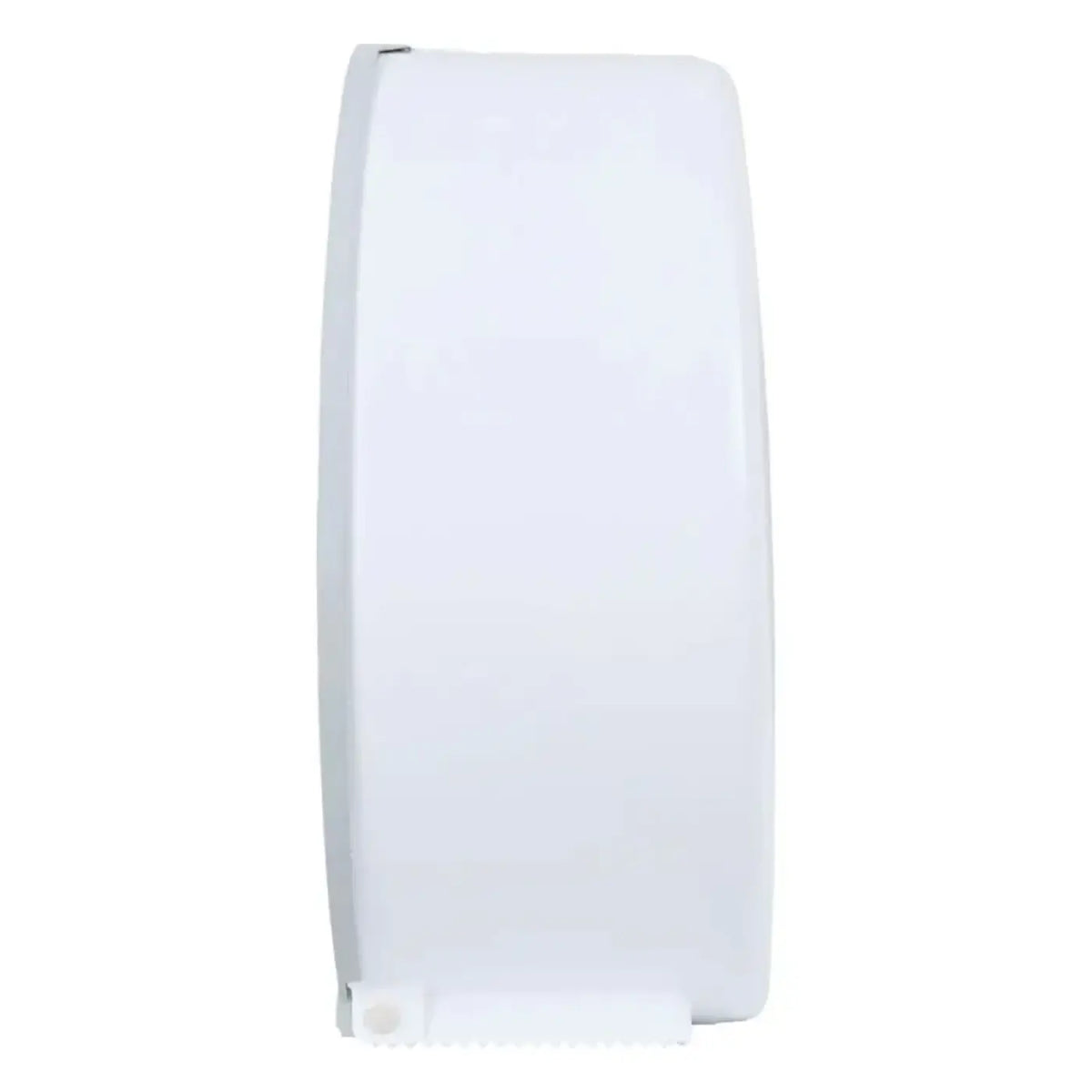 Weißer kunststoff jumbo toilettenpapierspender hygoStar mit schlankem rechteckigem design und abgerundeten kanten