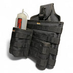Schwarze taktische werkzeugtasche mit elastischen schlaufen und clip marke makler pro im maykker covert trio set