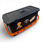 Maykker Eimer 22 liter schwarz-orange tackle box mit geformtem griff und orange crush branding