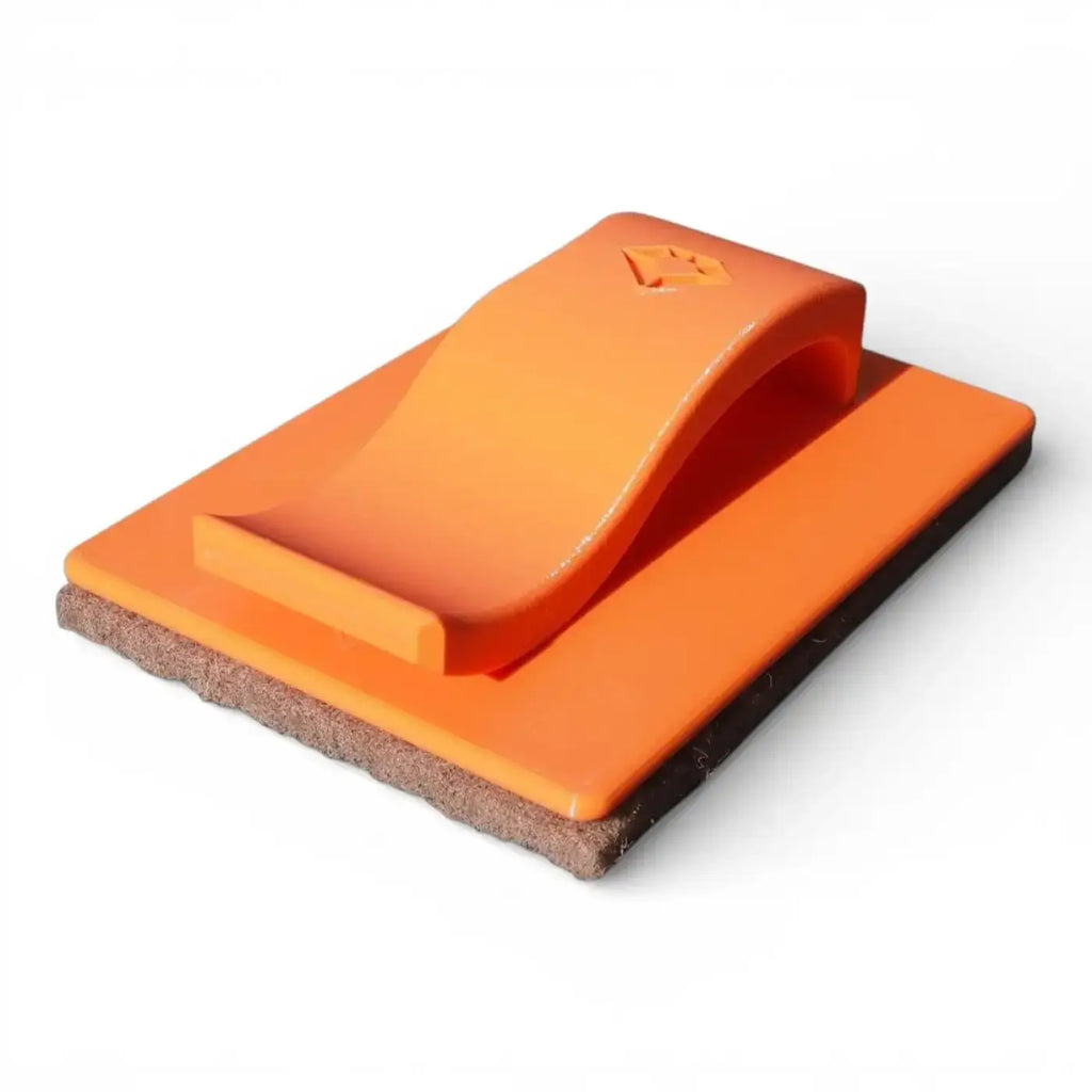 Orange plastic squeegee mit braunem walnusspad 15cm für maykker jitterbug schrubber reinigung