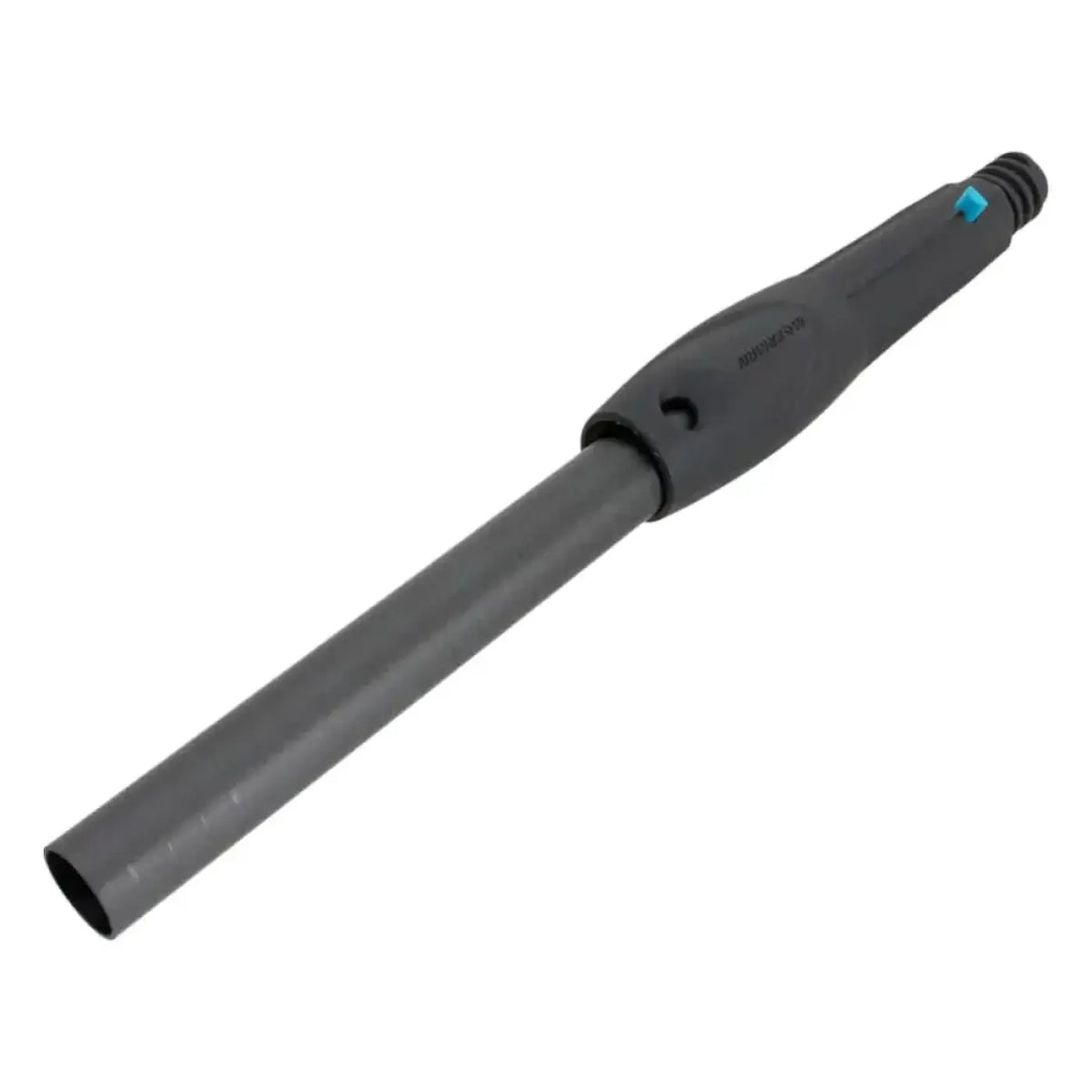 Schwarzer kohlefaser-lockenstab mit strukturiertem griff und blauem akzent am griff von maykker mini adapter
