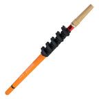 Maykker mini pure carbon teleskopstange orange kunststoffstange mit schwarzem spiralkgriff und holzgriffende