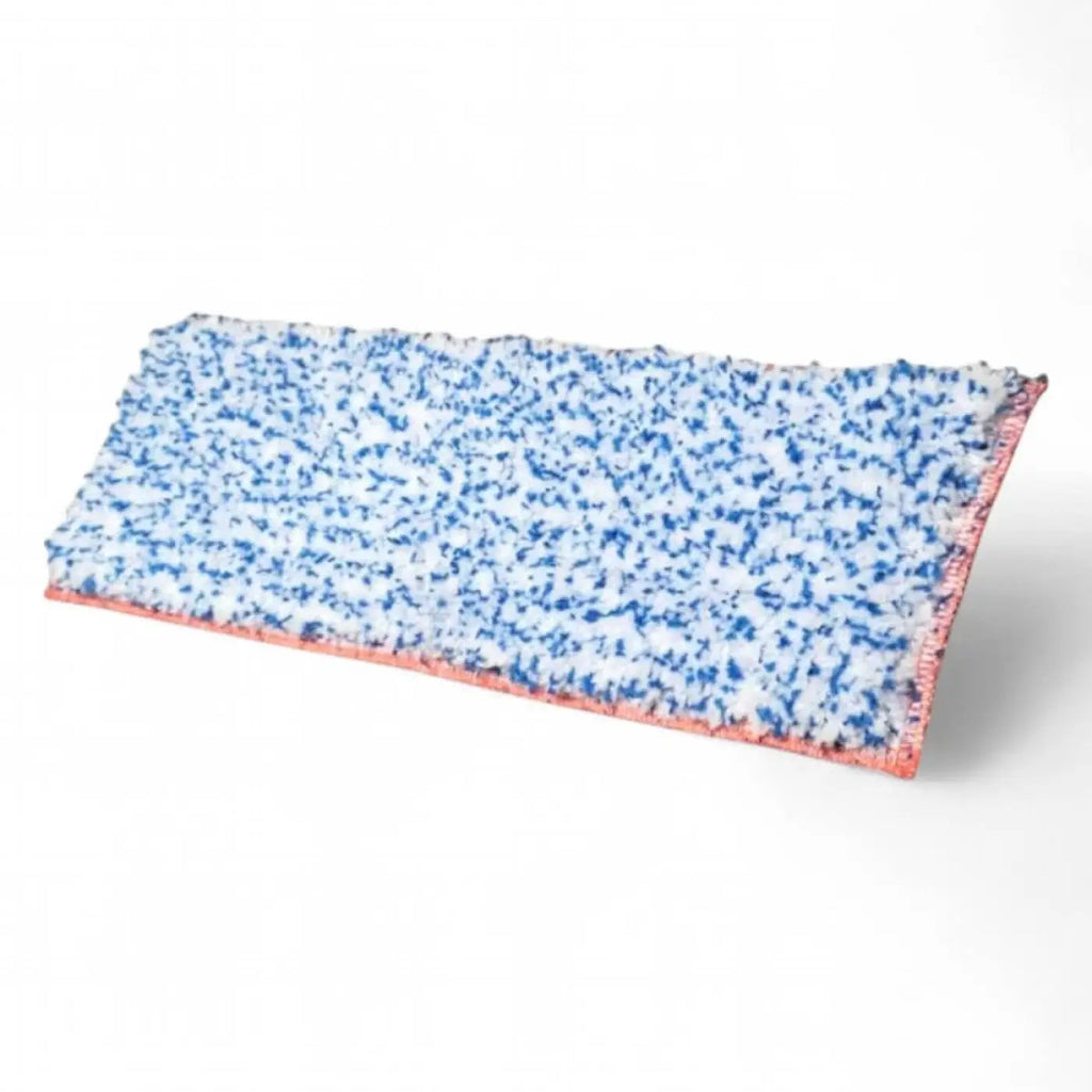 Maykker scotsman sleeve einwascher-bezug mit blau weiß gesprenkeltem mikrofaser mopfkopf und pinker nahtkante